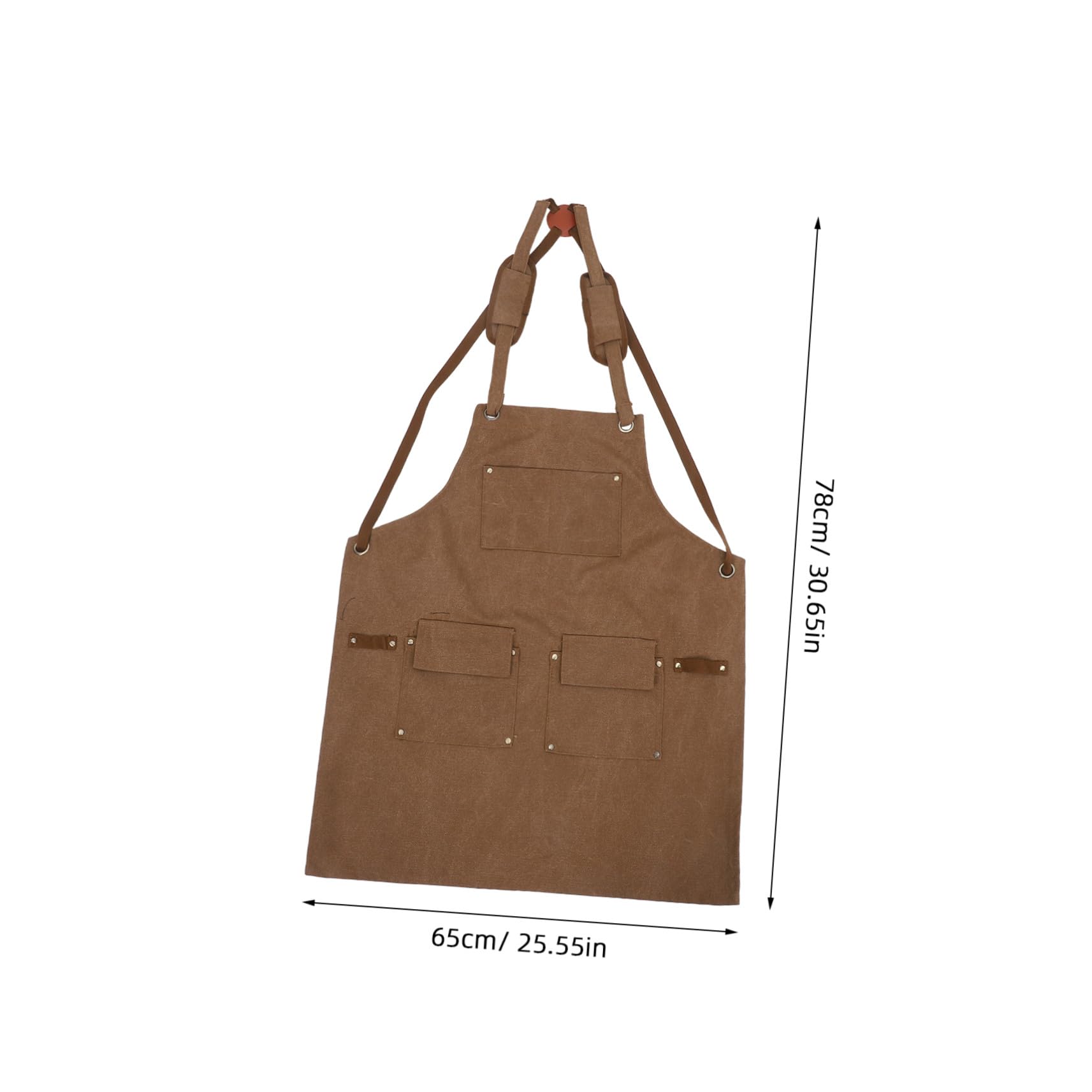 TOYANDONA Delantal De La Tienda Mono De Trabajo Peto Trabajo Delantal De Lona Con Bolsillos Para Mujer Light Brown