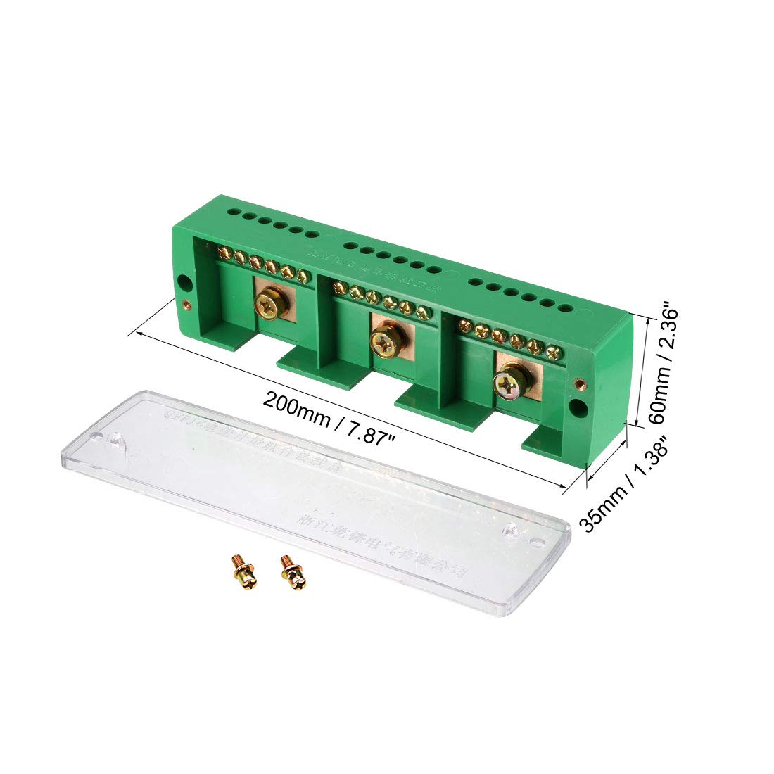 uxcell 3 Inlet 18 Outlet Terminal Strip Blocks 660V 150A Single Phase Distribution Block for Metering Box