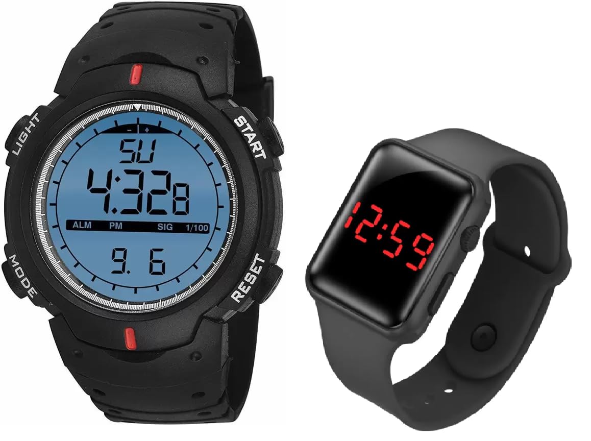 SELLORIA Brand a digial Boys Mens Black Wrist Watch Good Return Gift for Boys Digital Watch for Men Pack of2 (B0CD2D7K2H) Amazon Price History, Amazon Price Tracker