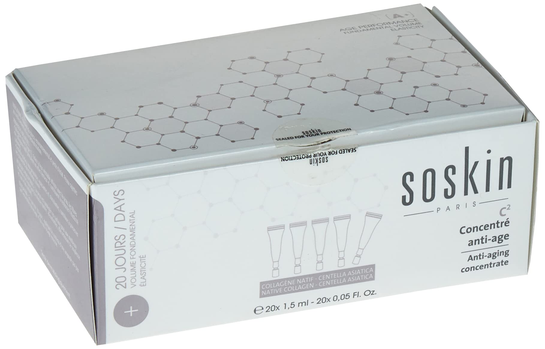 Soskin A+ C² Anti-Aging Conc Colagen-Centela, 20 X 1.5 ML