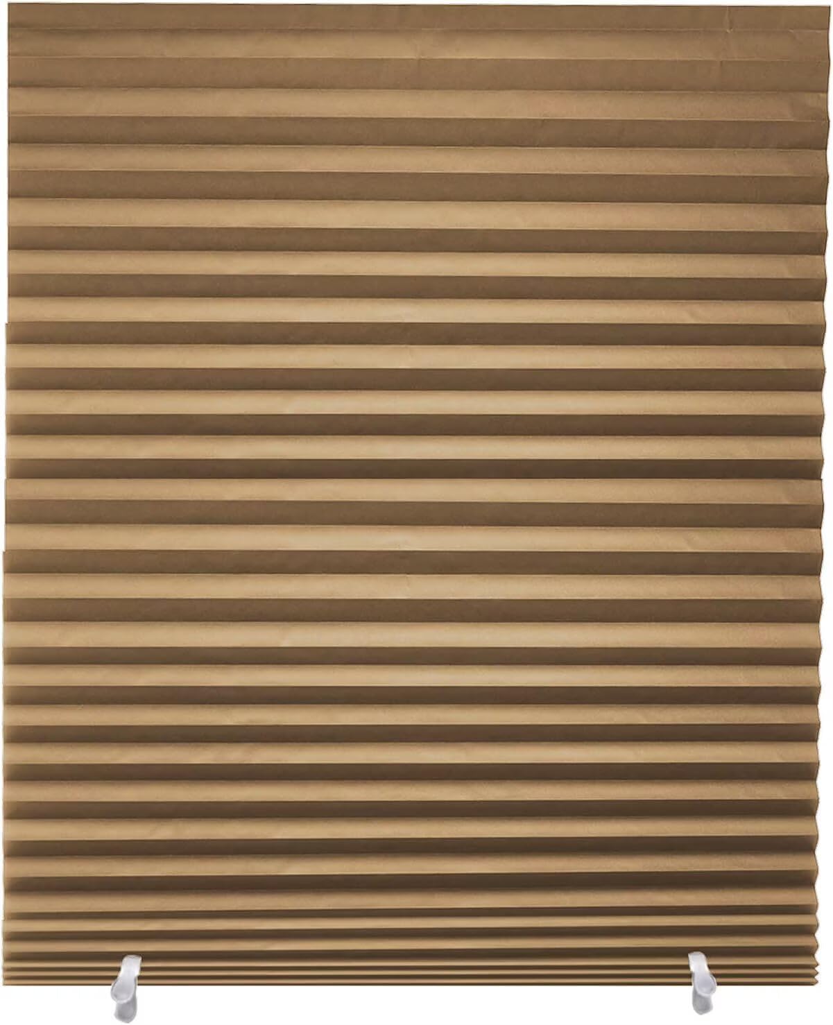 Changshade 6-Pack Pleated Paper Temporary Shades Cordless Light Filtering Cut to Size Temporary Paper Blinds for Indoor Windows of Office, Bedroom, Bathroom, Living Room, 24" W x 72" H, Brwon Brown 24" x 72"-6PC