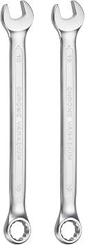 sourcing map 2Pcs Combination Wrench 10mm Open End & 15-Degree Offset
