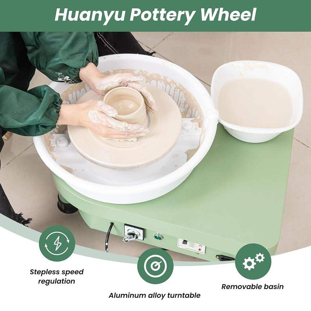 Electric Pottery Wheel,Ceramic Forming Machine,Detachable Basin,for Pottery Training School,Pottery Studio,Home DIY