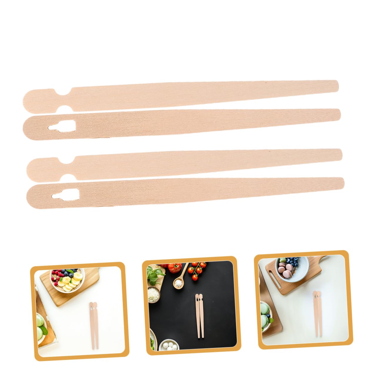 IMIKEYA Lot de 200 Pinces à Toast en Bois, Design Plat, Prise Facile, pour Pâtisseries et Fruits, Usage Quotidien et Réunions