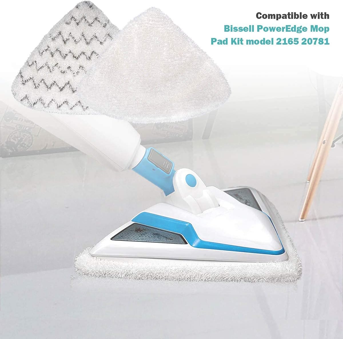 KEEPOW PowerEdge Steam Mop Replacement Pads Compatible with Bissell PowerEdge and PowerForce Lift Off Steam Mop Series 2078 20781 2165, Washable Bissel Steam Mop Pads, 6 Pack