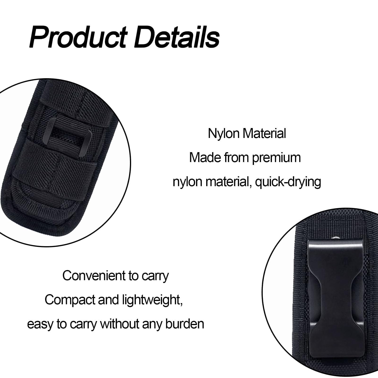 Funda de Linterna Táctica Molle Giratorio 360 Grados Nailon Bolsa para Linterna Senderismo Camping
