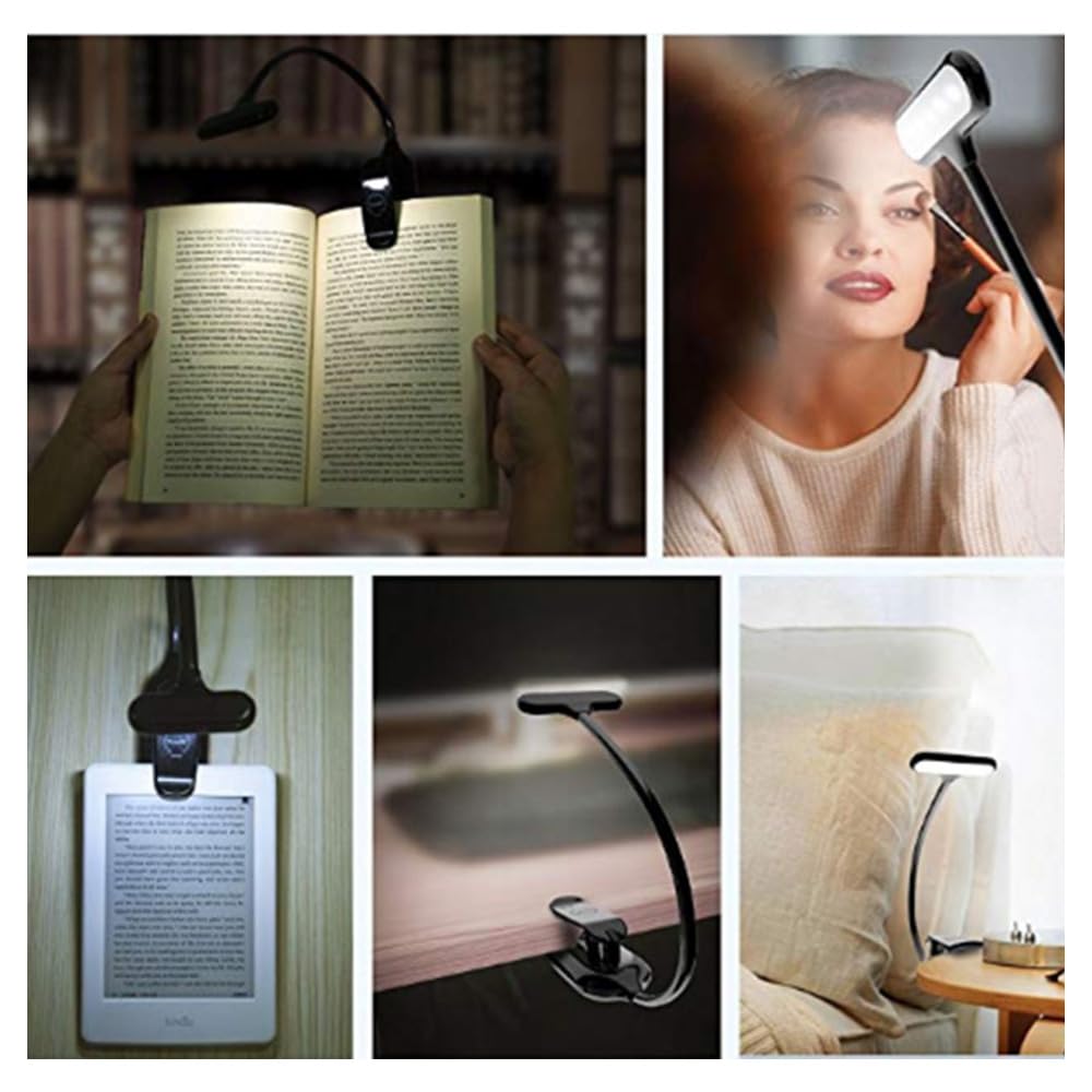 3 Adjustable Brightness Levels LED Music Stand Light with Clamp Eye Caring Rechargeable Portable Lamp for Piano Sheet Music Guitar Book Reading 360 Angle Adjustable