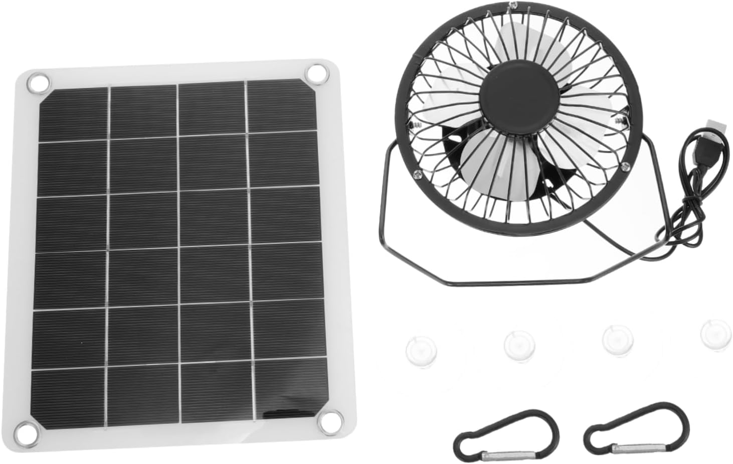 VANZACK 2sets Solar Panel Fan Solar Powered Cooling Ventilation System for Greenhouse Rv and Efficient Outdoor Energy Conversion for Camping and Emergency Use
