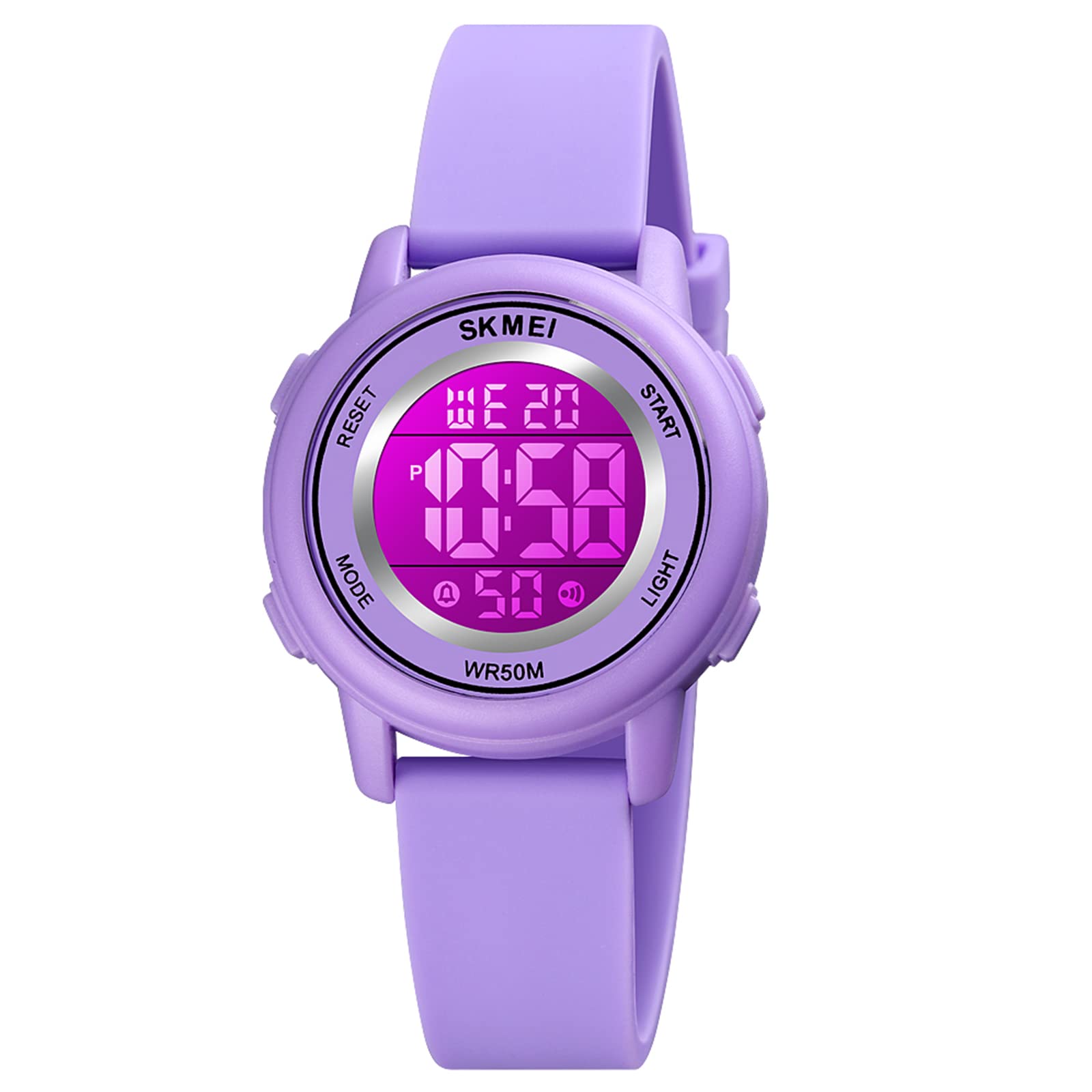 SKMEI Kids Digital Watch Waterproof Sport Outdoor Watch with Colorful Backlight Alarm Date Chronograph Countdown for Ages 3-15 Boys Girls Gift