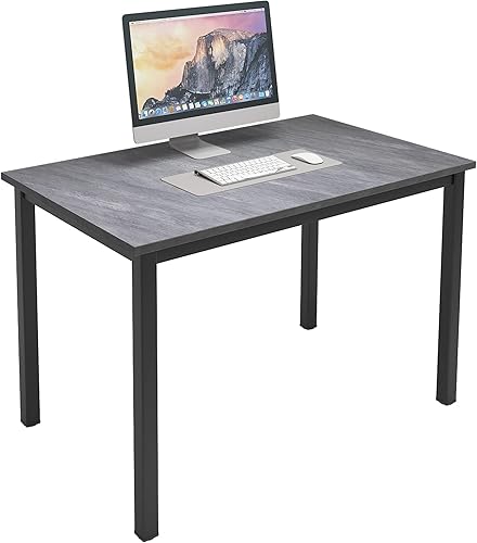 Miniatura 211 de DlandHome Escritorio pequeño para computadora de 31.5 pulgadas, mesa de escritura para espacios pequeños, mesa de estudio, escritorio para Nogal