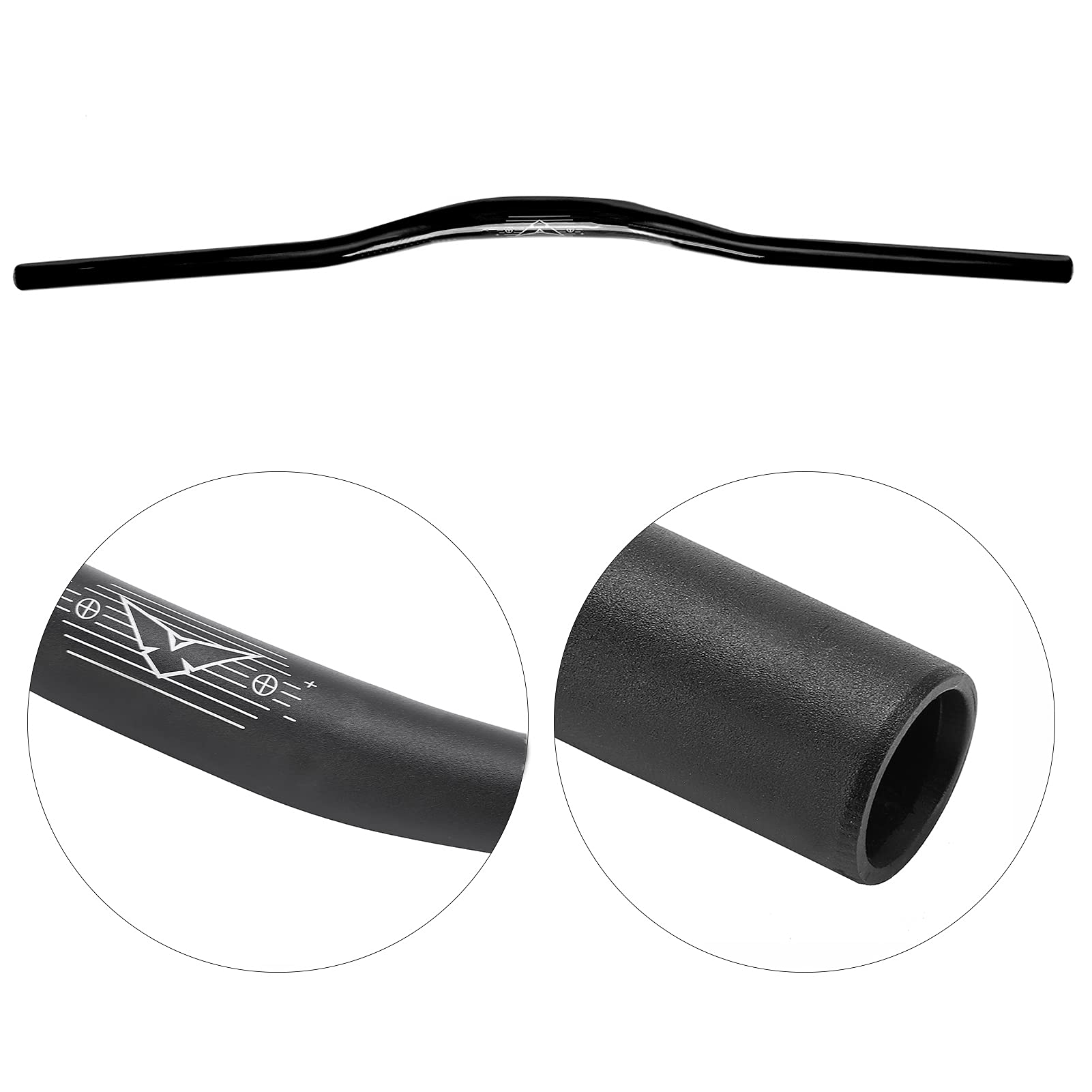 31,8mm Kierownica Roweru Górskiego Rower ze Stopu Aluminium Bar Riser Trwała Kierownica Rowerowa 800mm do XC/AM/FR(czarny)