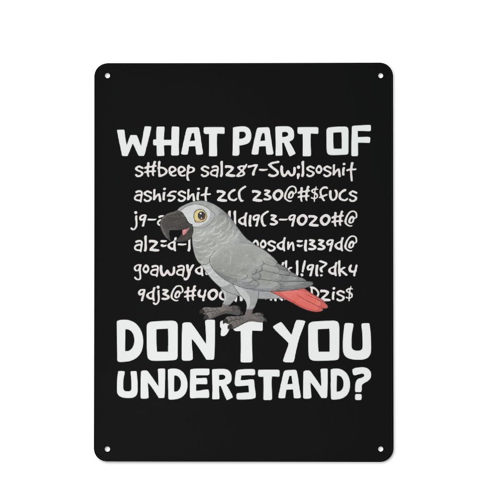 Junmoney African Grey Parrot For Bar Or Restaurant, Retro Metal Plaque 40X30cm, A Decorative Christmas Gift For Hospitality Decor Collectors