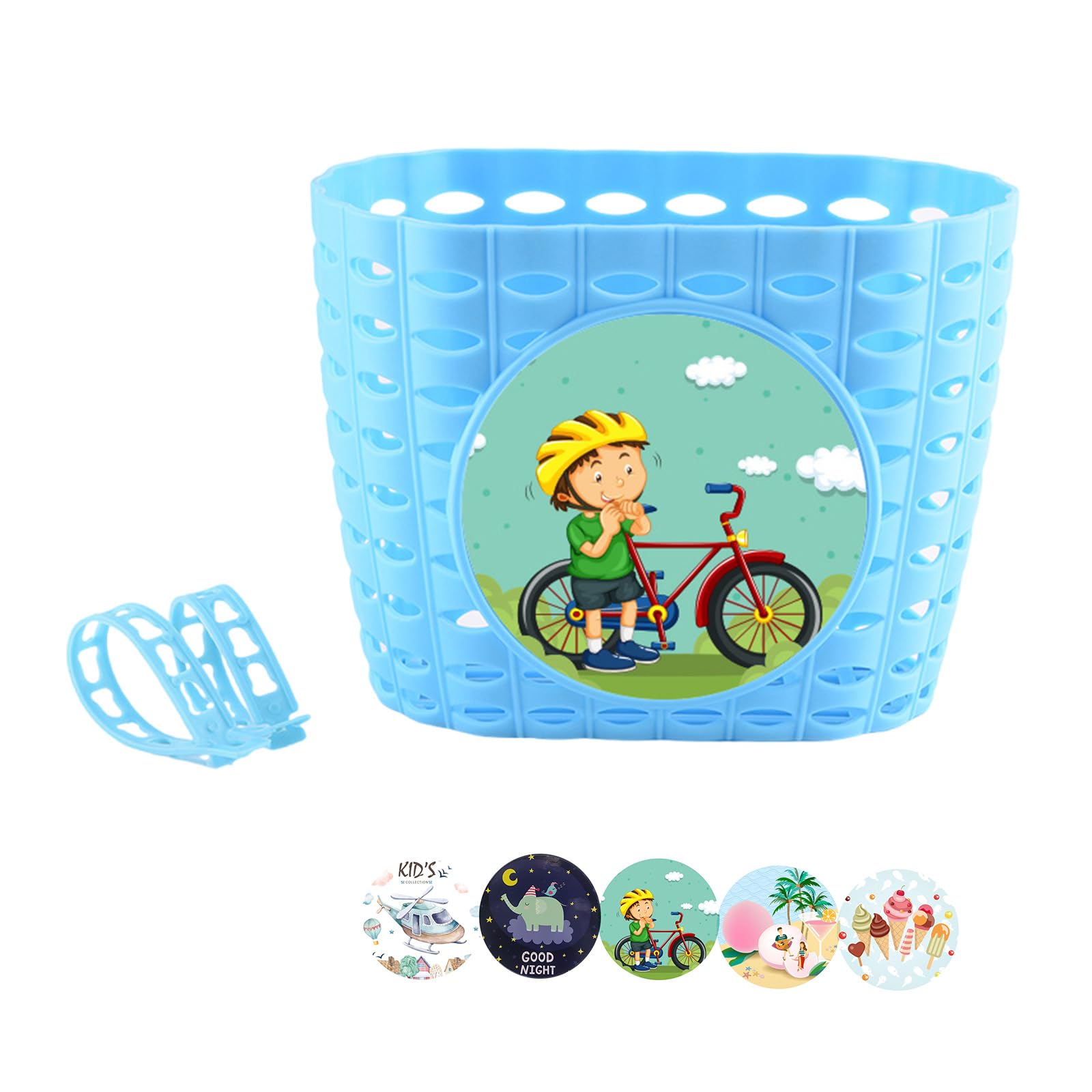 Kids Bike Basket for Boy Girl Front Bicylcles Handlebars Waterproof with Fastens Strap Teen Small Bike Front Handlebars