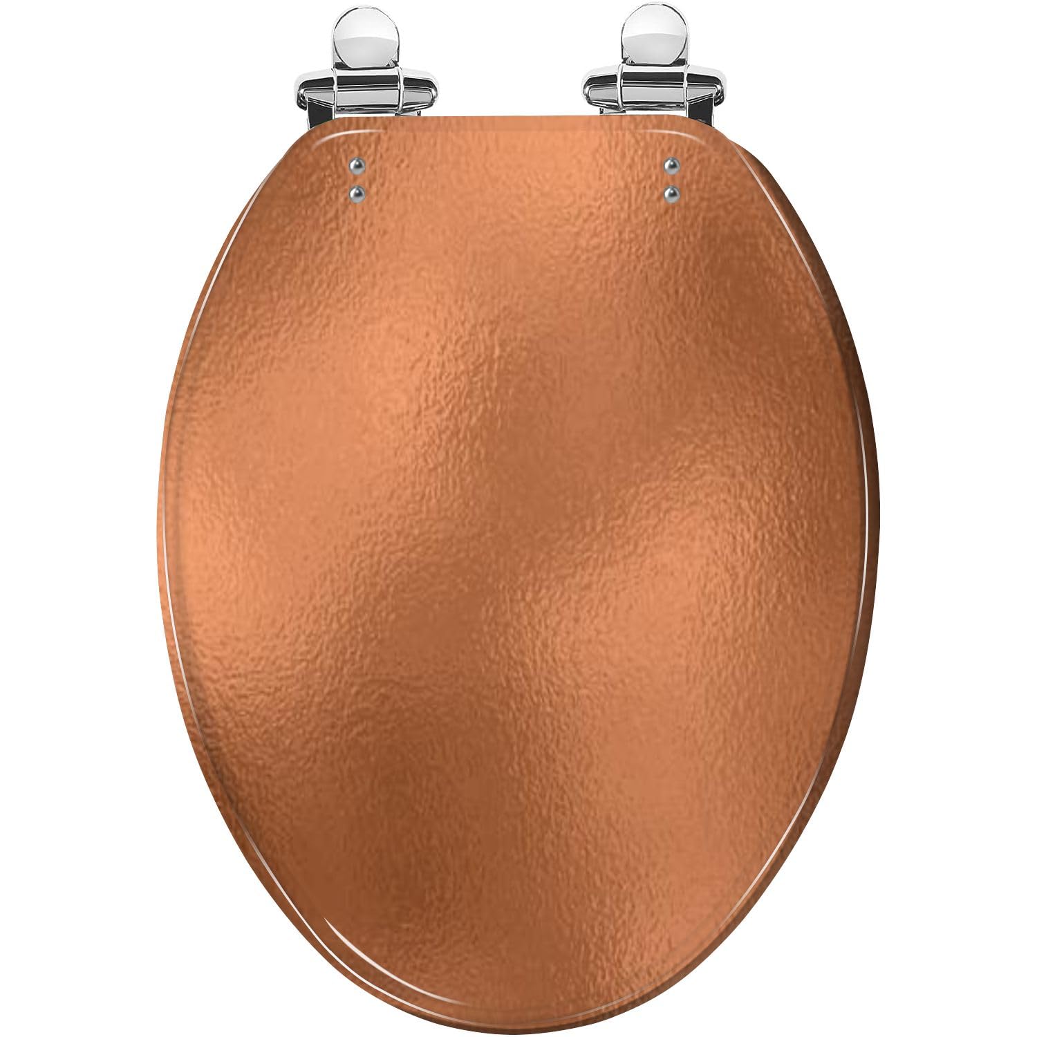 Elongated Copper Foil Gold Glass Toilet Seat with Slow Close Quick-Release Hinges Includes Cover(19.5x14.5)