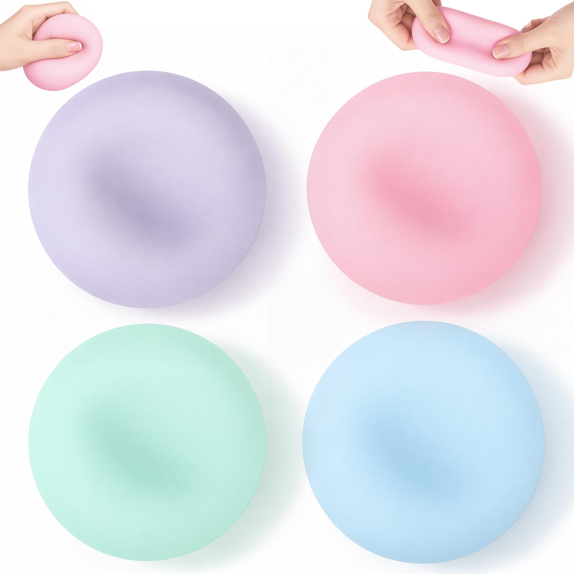 4 PCS Squishy Toy,Sensory Stress Ball for Kid Teen Adults Festival Gift