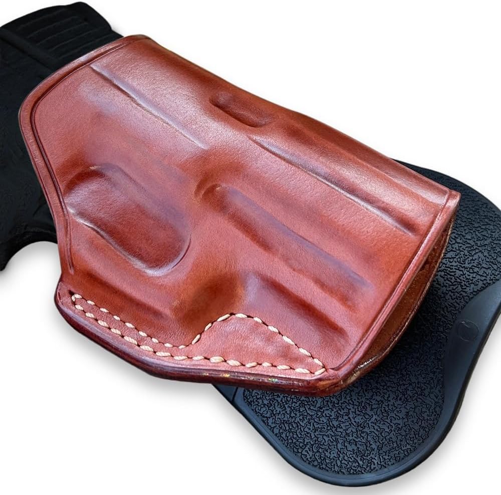 Masc Premium Leather OWB Paddle Holster Open Top Fits, HKP30 3.85-inch, Right Hand Draw, Brown Color #1027#