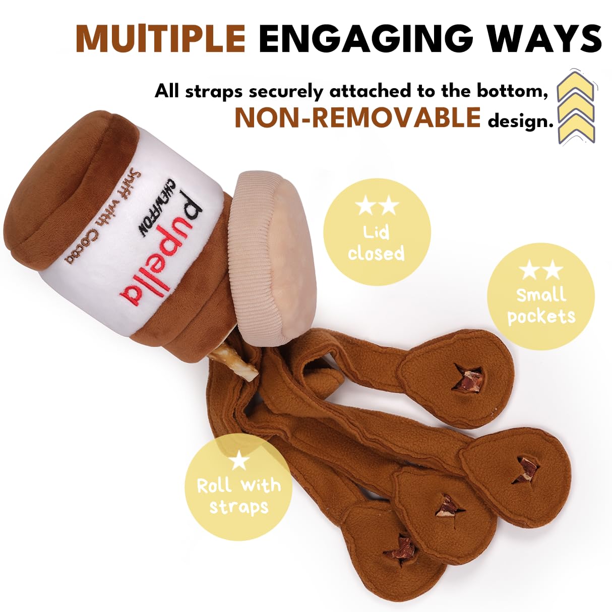 CHEWFFON Juguete para perros, juguetes de rompecabezas para perros, juguetes interactivos para perros, enriquecimiento para el aburrimiento y estimulación, juguetes de olfateo para perros pequeños,