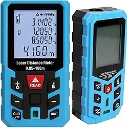 Medidor a Laser Digital Profissional 40m, Alta Precisão ±2mm, Display LCD, Medição de Área, Azul – Unidades m/in/ft + Fita Métrica Eletrônica para Obras, Engenharia e DIY (SEVEN)