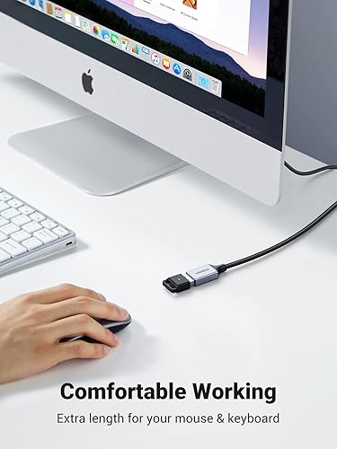 Miniatura 6 de UGREEN Paquete de 2 cables de extensión USB (15 pies + 15 pies) USB 3.0, cable de extensión USB 3.0 de nailon trenzado, compatible con cámara web,