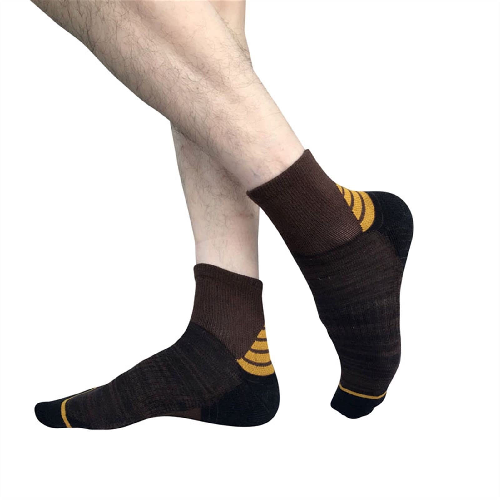 5 Paquete de los Calcetines atléticos for Hombres Deportivos Deporte algodón Acolchado Cuartos Calcetines Invierno Grueso Calcetines de compresión Calcetines de Correr al Aire Libre