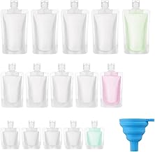 Zosenyer Travel Kit, 15 Refillable Travel Bottles 30/50/100 ml, Travel Containers with 1 Small Funnels, Portable Accessory with Travel Bottles Bottles for Accessories Shampoos, Lotions, Cosmetics