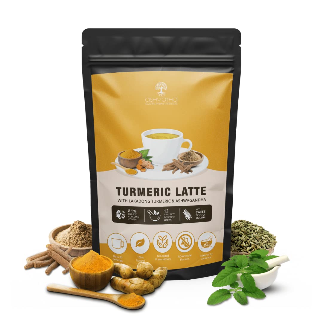 See full amazon price history chart for Ashvatha Turmeric Latte with Lakadong Turmeric & Ashwagandha I Highest Curcumin Content I Herbal Tea for Immunity & Stress Relief I 12 Ayurvedic Herbs I 50 servings Ashvatha Turmeric Latte with Lakadong Turmeric & Ashwagandha I Highest Curcumin Content I Herbal Tea for Immunity & Stress Relief I 12 Ayurvedic Herbs I 50 servings (B09LYWD4S6) Amazon Price History, Amazon Price Tracker