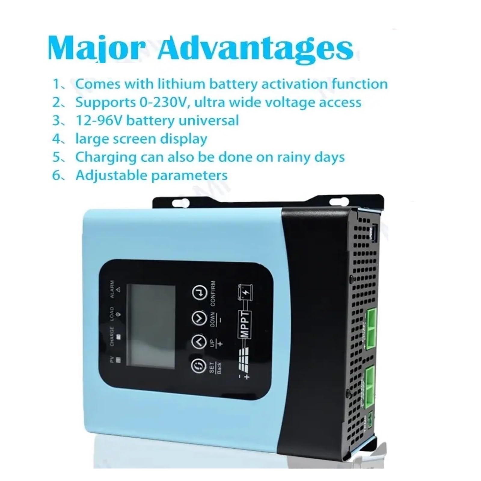 Kontroler ładowania słonecznego, Nowy 12V 24V 36V 48V 60V 72V 84V 96V 30A 60A Ładowarka Off-grid RS485 Mppt Regulator Ładowania Słonecznego