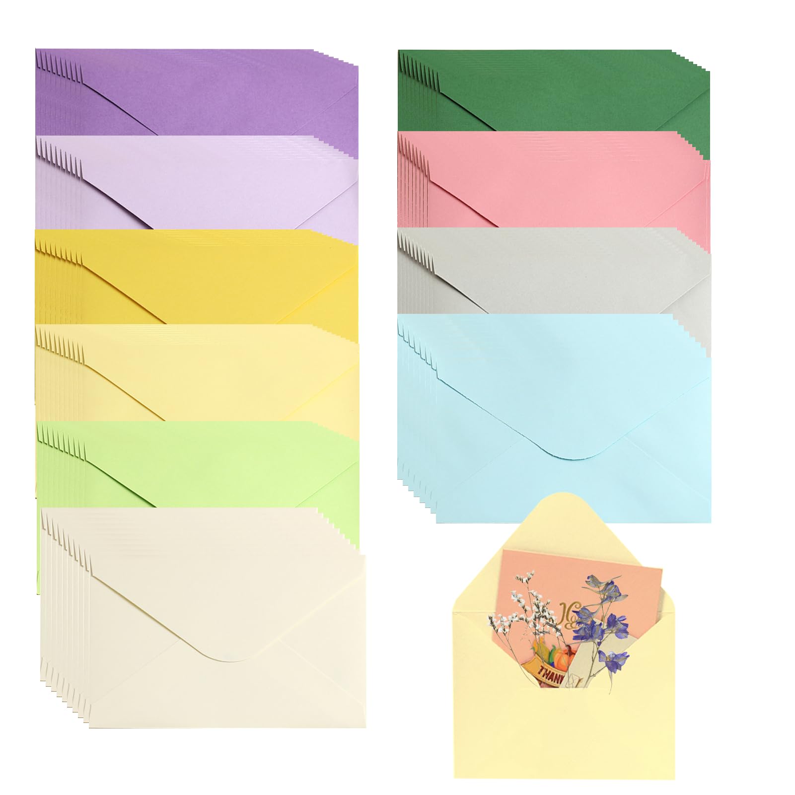 100 Mini Briefumschläge 10x7 Cm In 10 Farben – Für Karten, Geschenke, DIY-Projekte