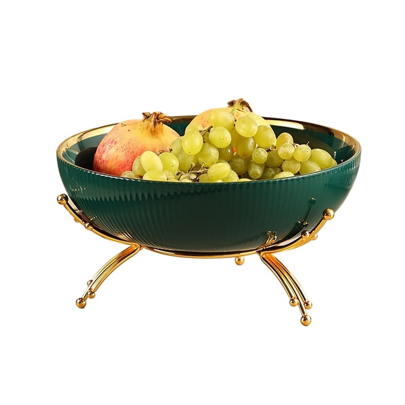HPTHLY Fruit Plate Ceramic Fruit Bowl, Fruit Basket With Multifunctional Removable Pedestal, Decorative Fruit Bowl For Table Countertop, Salad Or Dessert Display Trays For Parties Fruit Bowl (Green)
