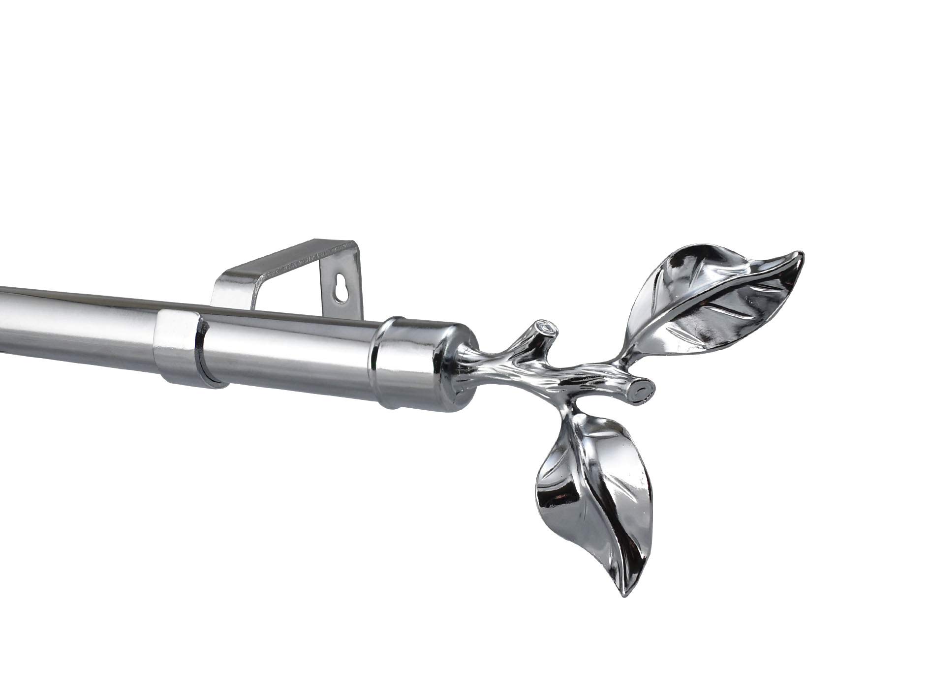 YHO Chrome Extendable Metal Curtain Pole Rod Various Finials 19mm & 28mm Diameter (Tallinn Without Rings, 19mm 3m - 4m Extendable)