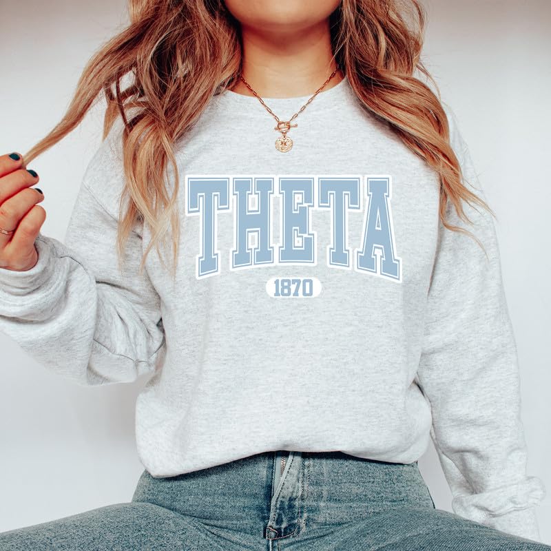 Kappa Alpha Theta Sweatshirt - Theta White Athletic Sorority Crewneck Sweatshirt2