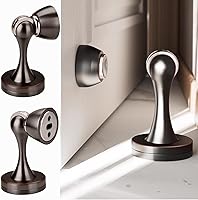 Vista 11 de Tope de puerta magnético mental sólido, montado en la pared, bronce aceitado