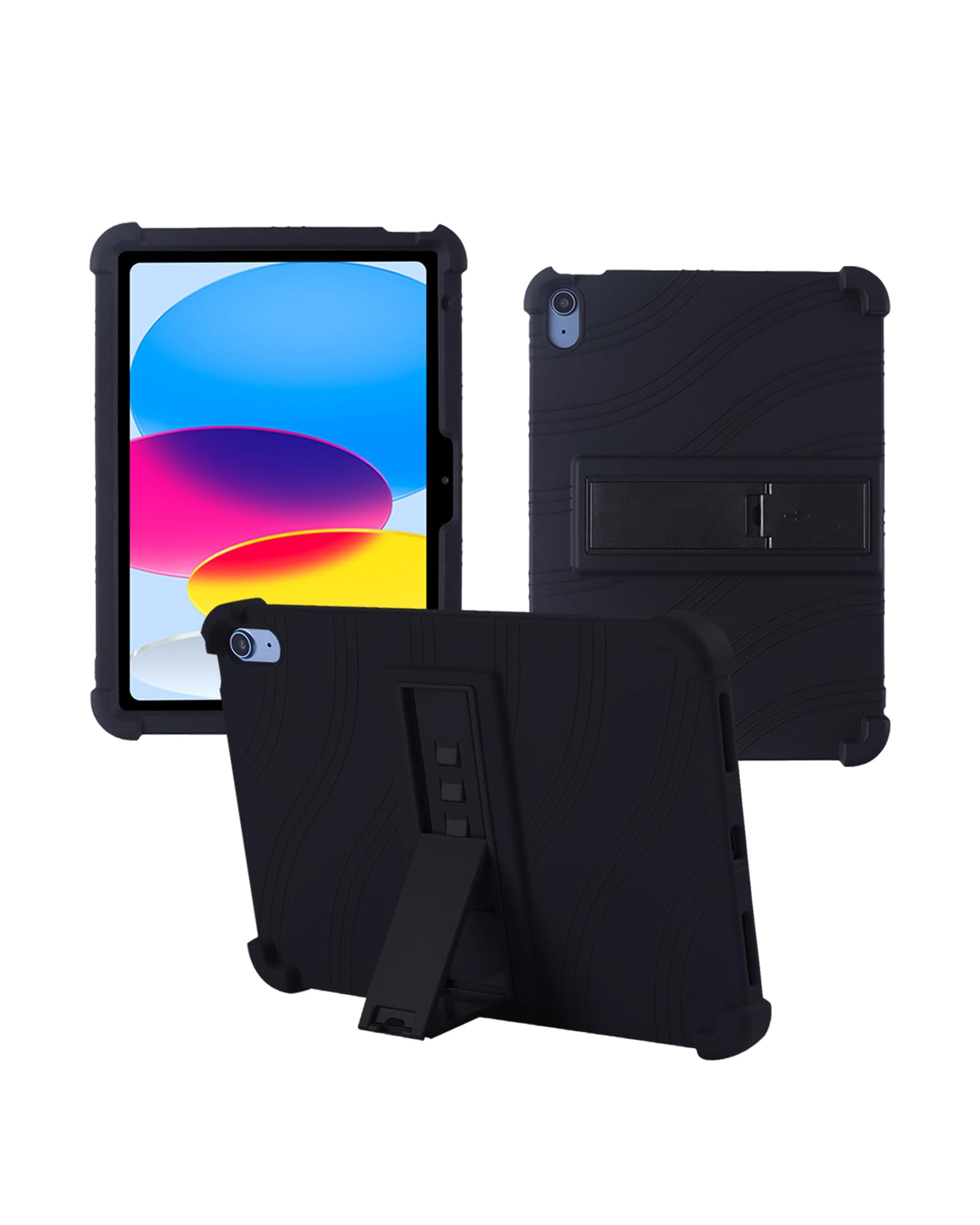 Case for iPad A16 2025 New，Shock Proof Lightweight Stand Rubber Shell Protective Cover,Kids Friendly Soft Silicone Adjustable Stand Cover for iPad A16