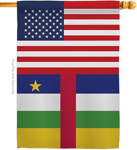 Vista 19 de Nationality Central African Rep. US Friendship Garden House Flags Set Regional Nation International World Country Particular Area Small Decorative