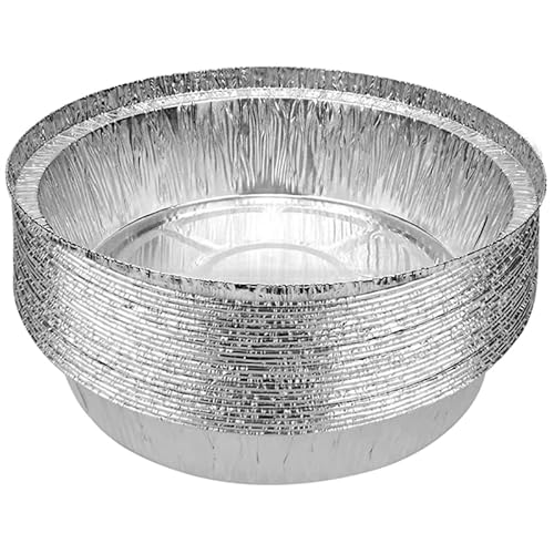 Conjunto de 50 recipientes Desechables 6/7/8 Pulgadas de Aluminio a Prueba de Aceite de Aluminio para cocinar para Hornear cocción Duradera Regalo de Aire Fryer de Papel desechable Cover