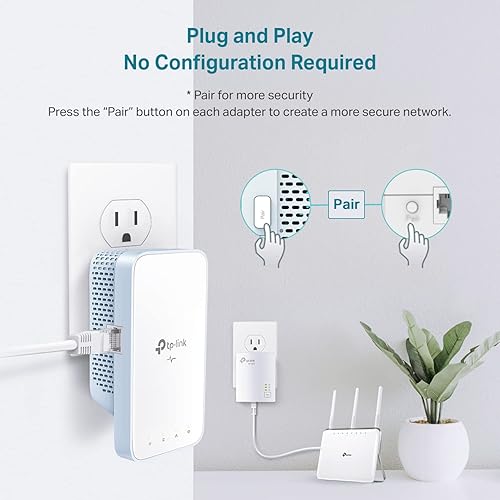 Miniatura 3 de TP-Link Extensor WiFi Powerline (TL-WPA7517KIT) - Adaptador Ethernet Powerline AV1000 con WiFi de doble banda, OneMesh, puerto Gigabit, Ethernet