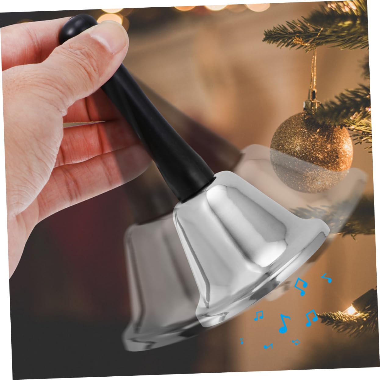 ibasenice 6pezzi Campane da Tavolo in Metallo Campanello Natalizio Decorativo Campanello di Servizio per Feste e Ristoranti Design Elegante e Suono Melodioso