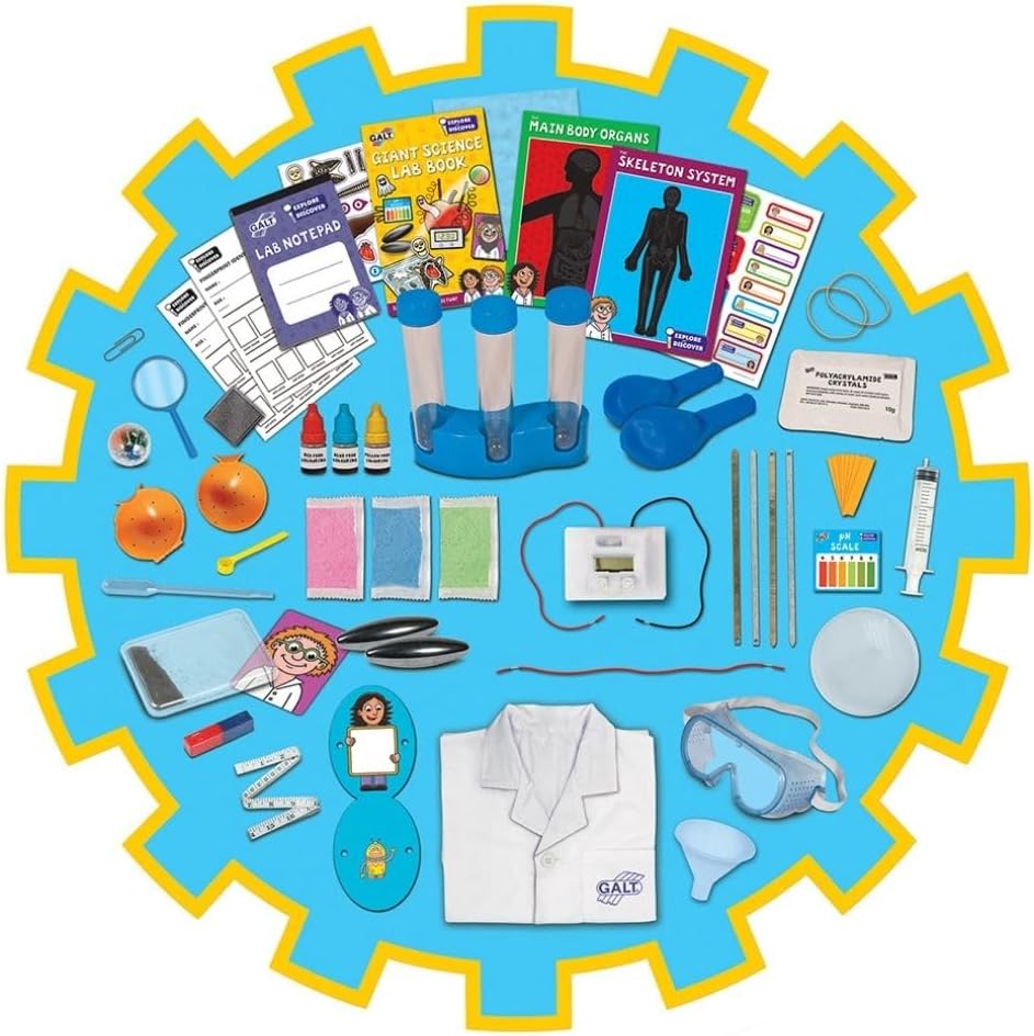 Galt Giant Science Lab - Explore and Discover XL Science Kit for Kids, Childrens Craft Set, Guide Book and Lab Coat - 30 Fun STEM Science Experiments - Chemistry, Biology and Physics - For Ages 6 Plus 3 61DqaWHeFNL. AC SL1080