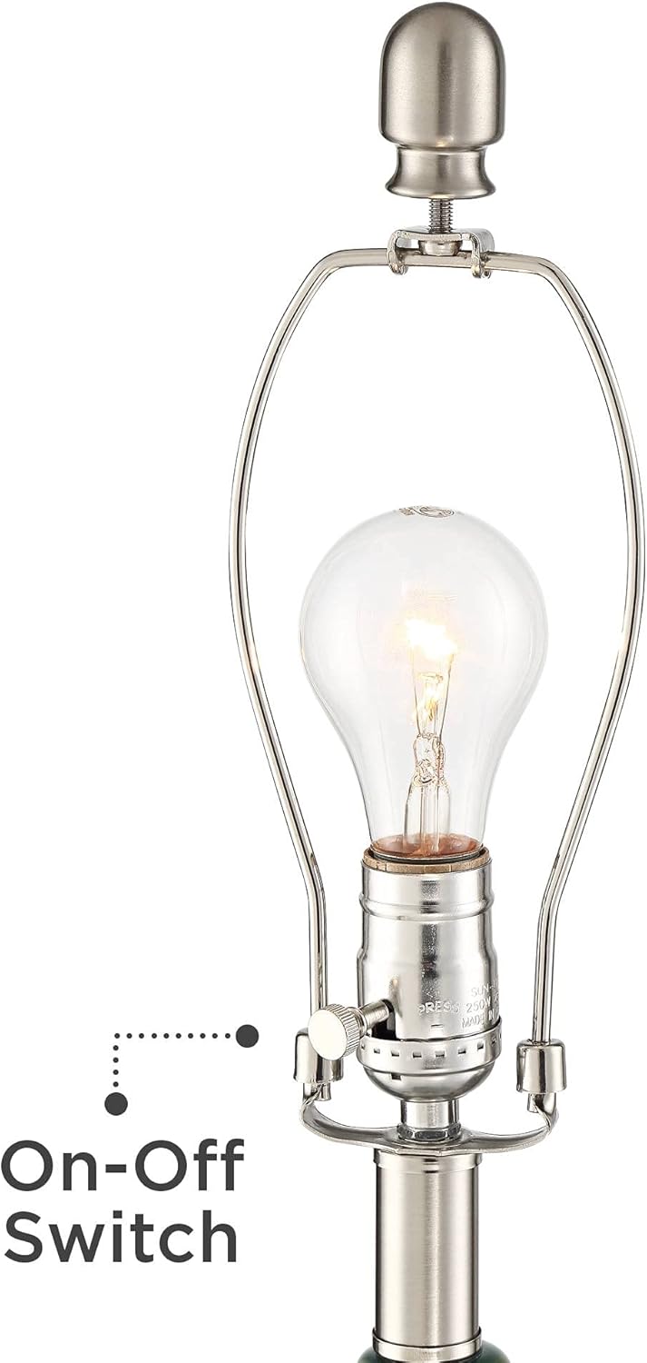 360 Lighting Kate Coastal Vase-Shaped Table Lamp 24.75" High Sea Foam Blue Green Ceramic Oatmeal Tapered Drum Shade for Cottage Core Living Room Bedroom Beach House Nightstand (Color May Vary)