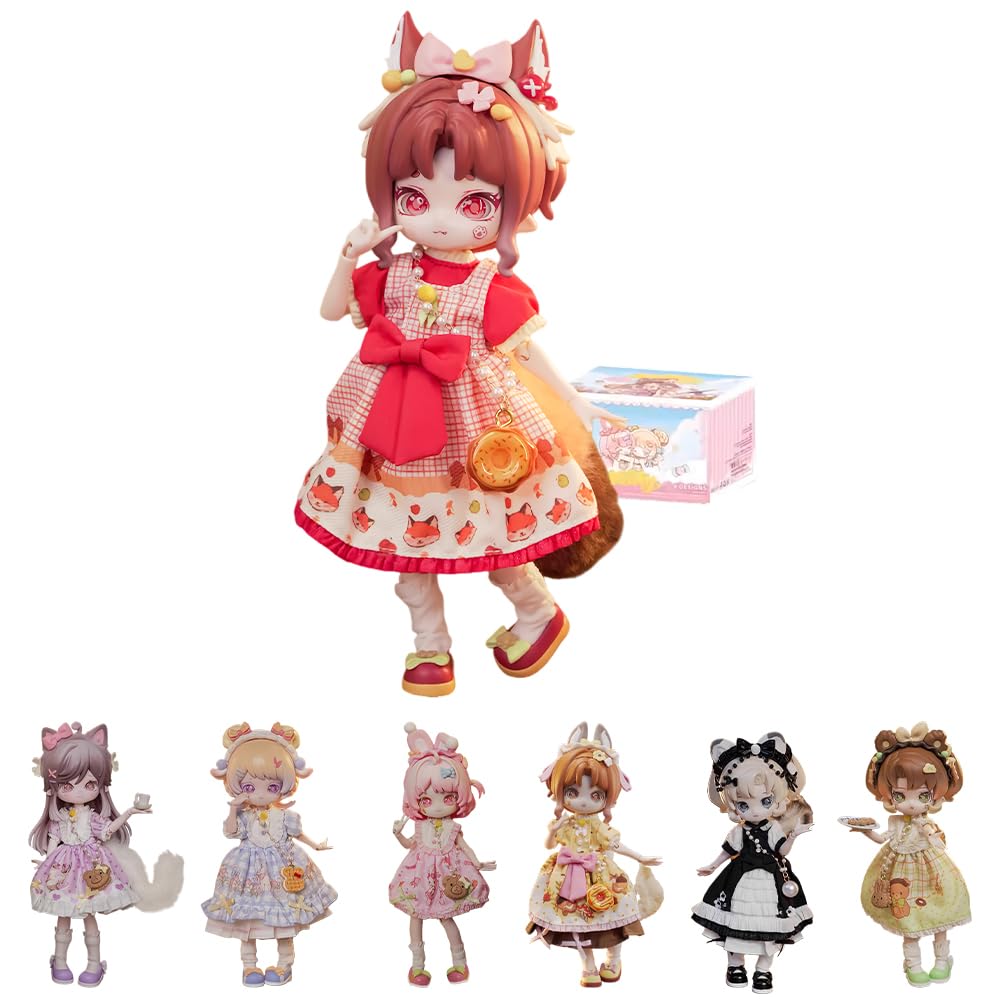 niannyyhouse 1/12 BJD Blind Box Figurines, Ball Jointed Doll with Clothes, Mitian's Fantasy Forest Series, Action Figure Collectable Ornaments (6PCs)