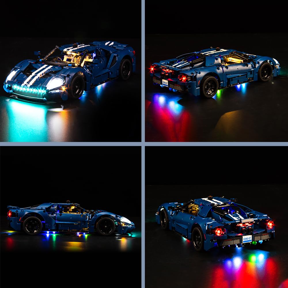 Fernbedienung Licht-Kit für Lego 42154 Technic Ford GT 2022 Auto-Modellbausatz (Kein Lego-Modell), Led Beleuchtungs Set Kompatibel mit Lego Ford GT, Kreative Spielzeuglichter für Erwachsene und Kinder