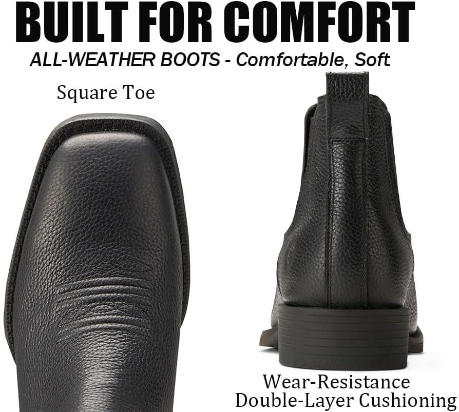 SUREWAY Western Cowboy Boots for Men,Square Toe Casual/Work/Chukka Boots, Ankle Length Classic Comfort Oxford Style Footwear - Image 6