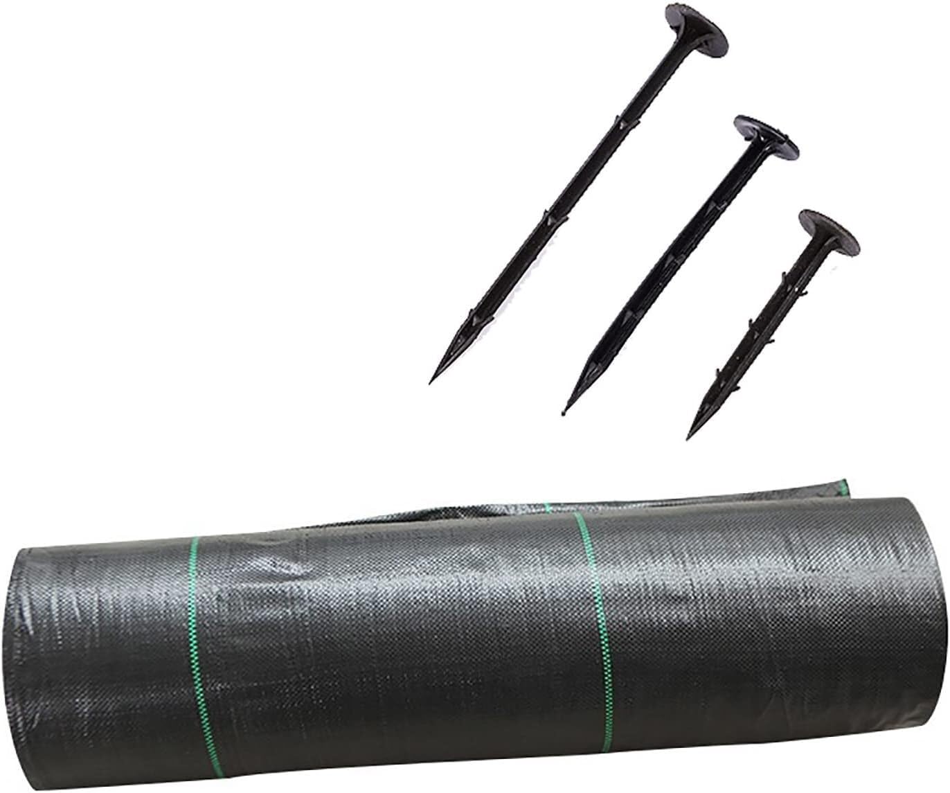 Barriere di Tessuto per Erbacce Tappetino da Giardinaggio for Membrana geotessile for Copertura del Terreno da Giardino. Tessuto barriera for Erbacce(0.9x30m/3x100ft)