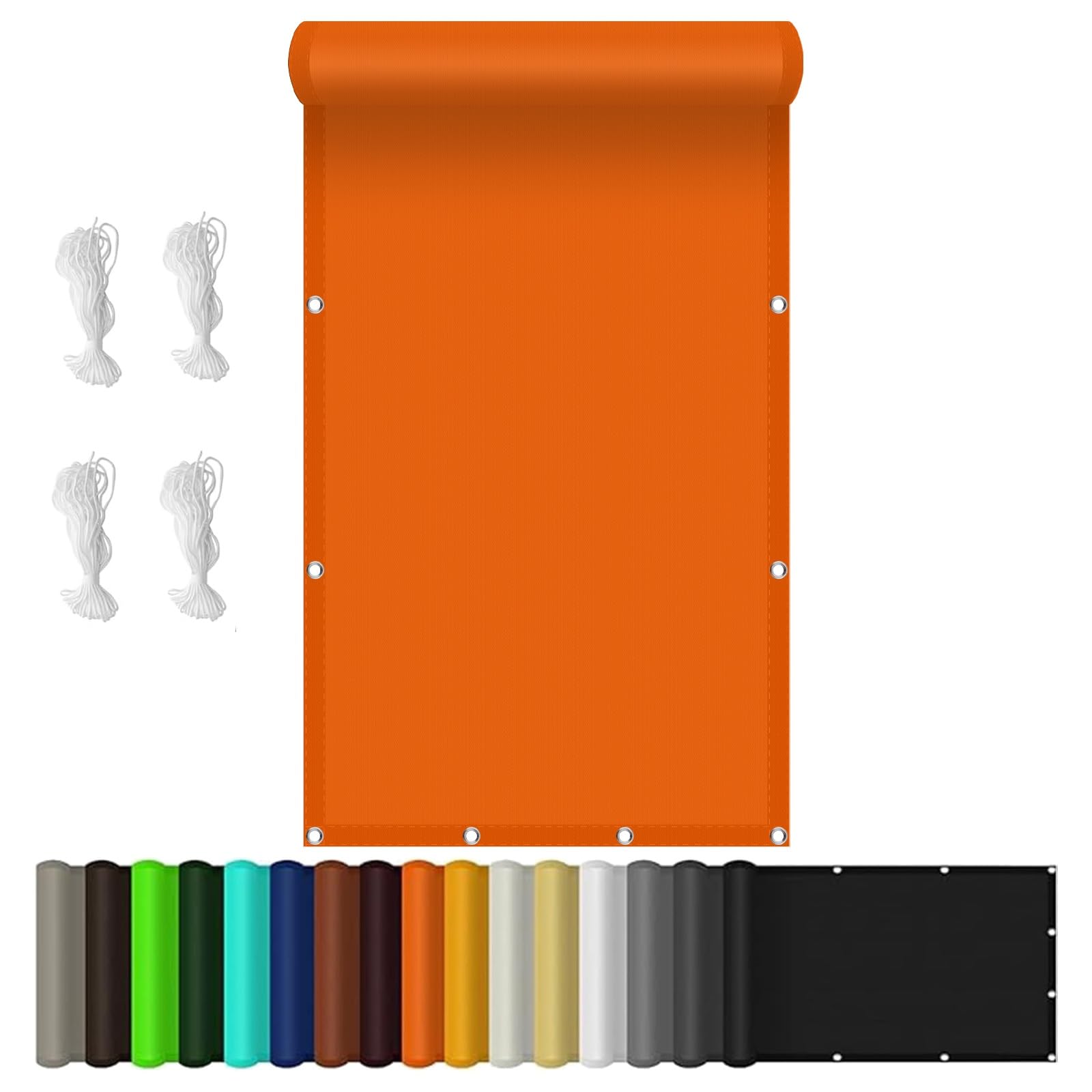 Voile d'ombrage 4 x 4.8 m imperméable et anti-UV orange avec œillets