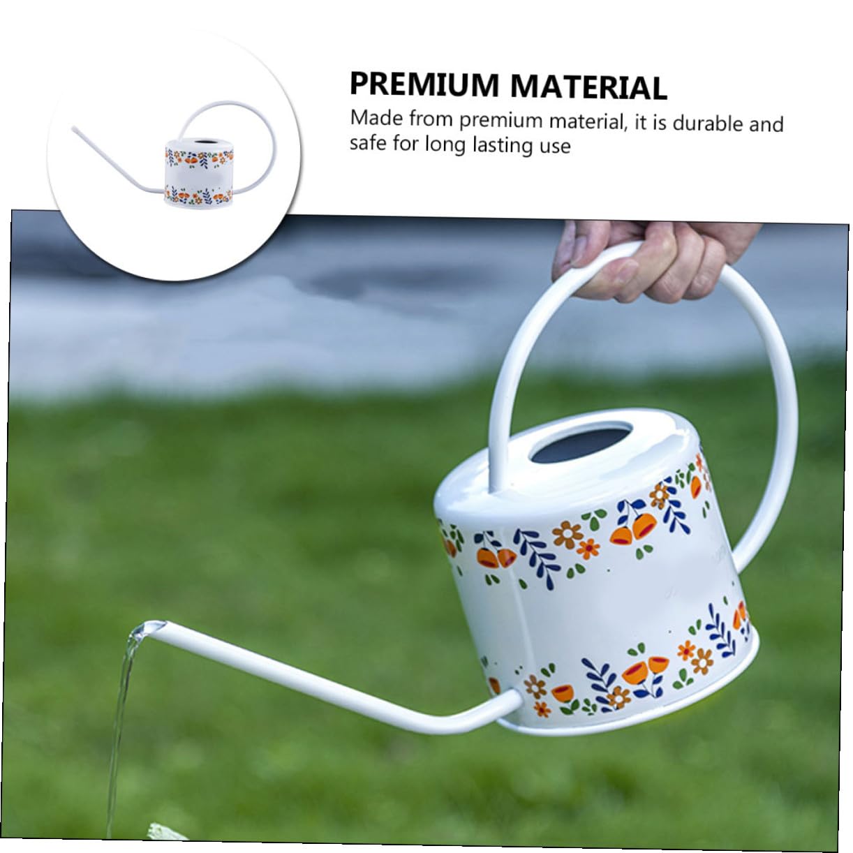 POPETPOP Arrosoir Acier Longue Poignée pour Plantes Intérieur Et Extérieur Outil De Jardinage Vintage pour Arrosage Facile Et