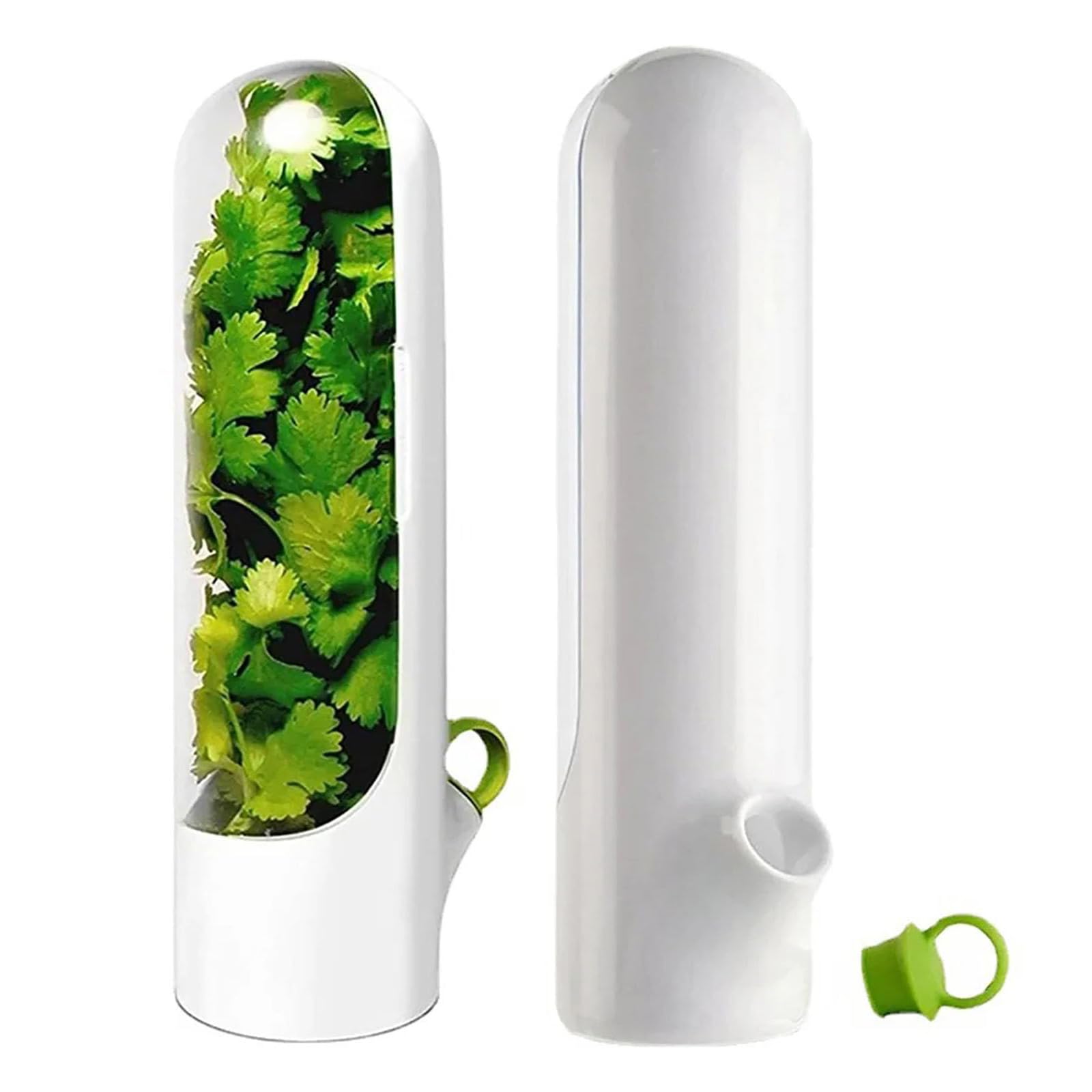 Hlgkby 2Pcs Herb Saver Pod, Herb Keeper Cilantro Containers For Refrigerator Fresh Vegetable Preservation Bottle For Storage Cilantro, Mint, Parsley, Asparagus, Keeps Greens Fresh