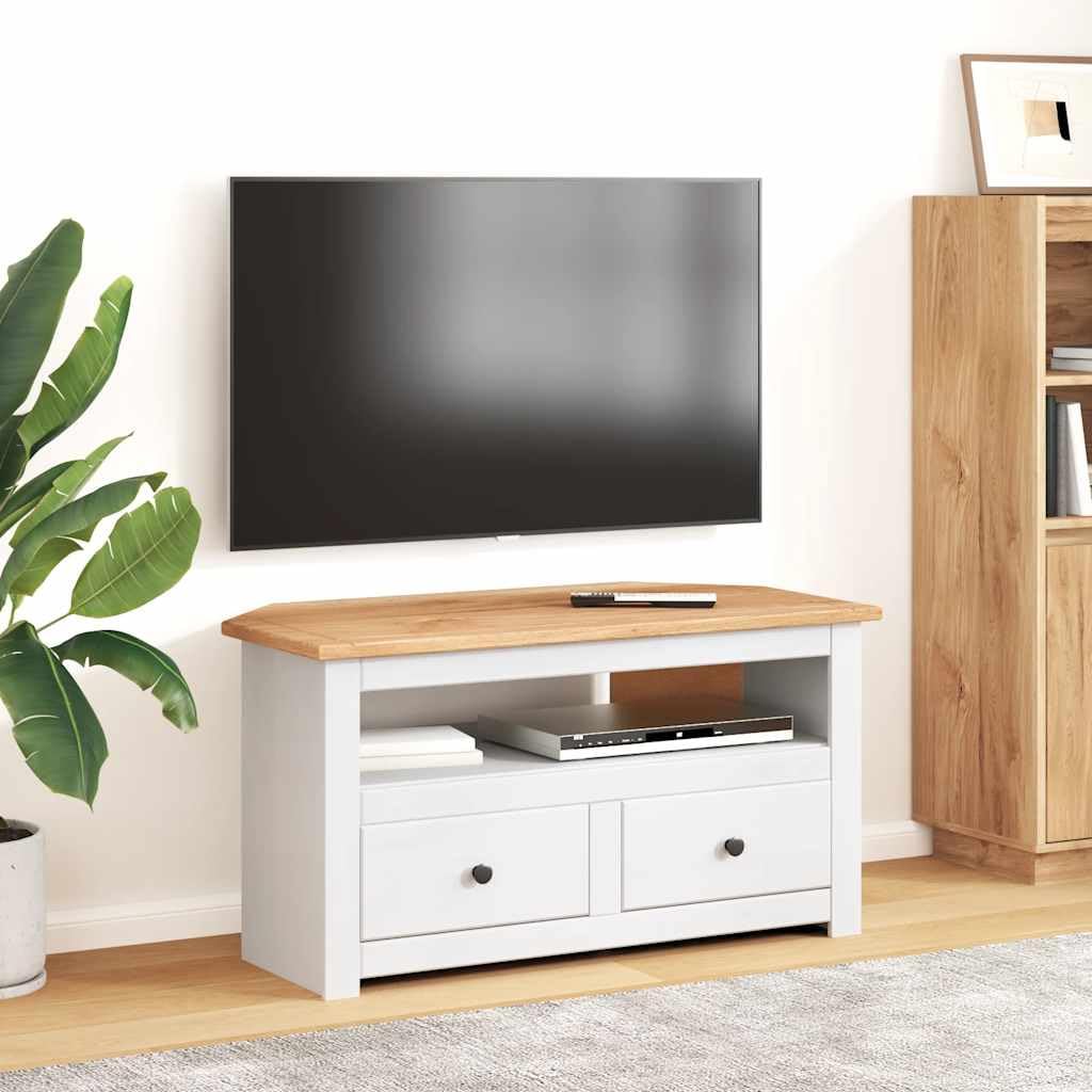 Générique Mobile TV angolare bianco 93x49x49 cm pino massiccio