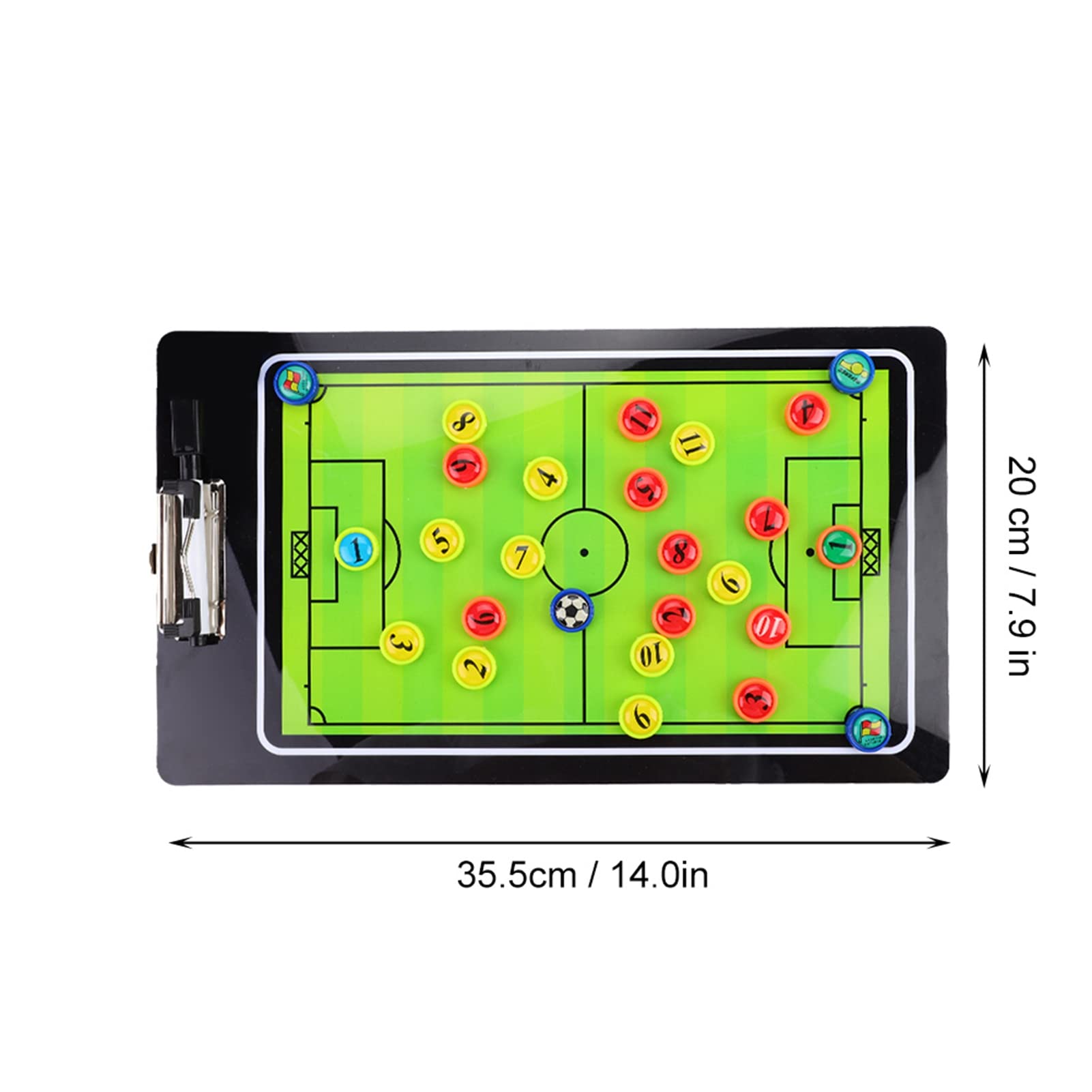 equlup Soccer Board, Football Soccer Ball Tactics Magnetic Board Dry Erase Clipboards for Competition Training Teaching Coaching
