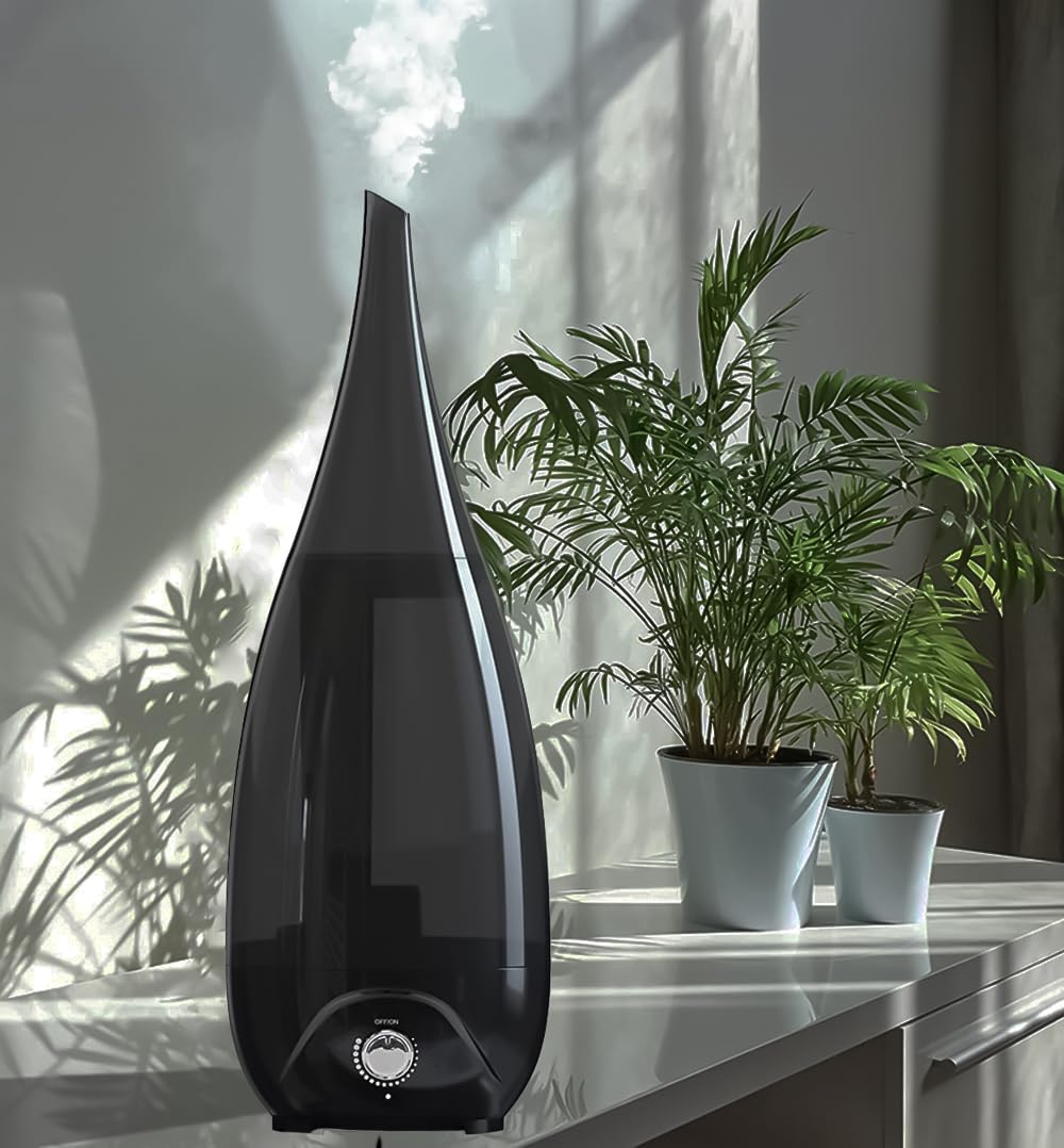 Mobigon 2.6 Litres Humidifier for Room, Cool Mist Ultrasonic Humidifier/Essential Oil Diffuser,Super Quiet 360°Nozzle,Colorful Change,Auto Shut Off&UV Light&,Lasts Up to 24 Hours (C.Black)