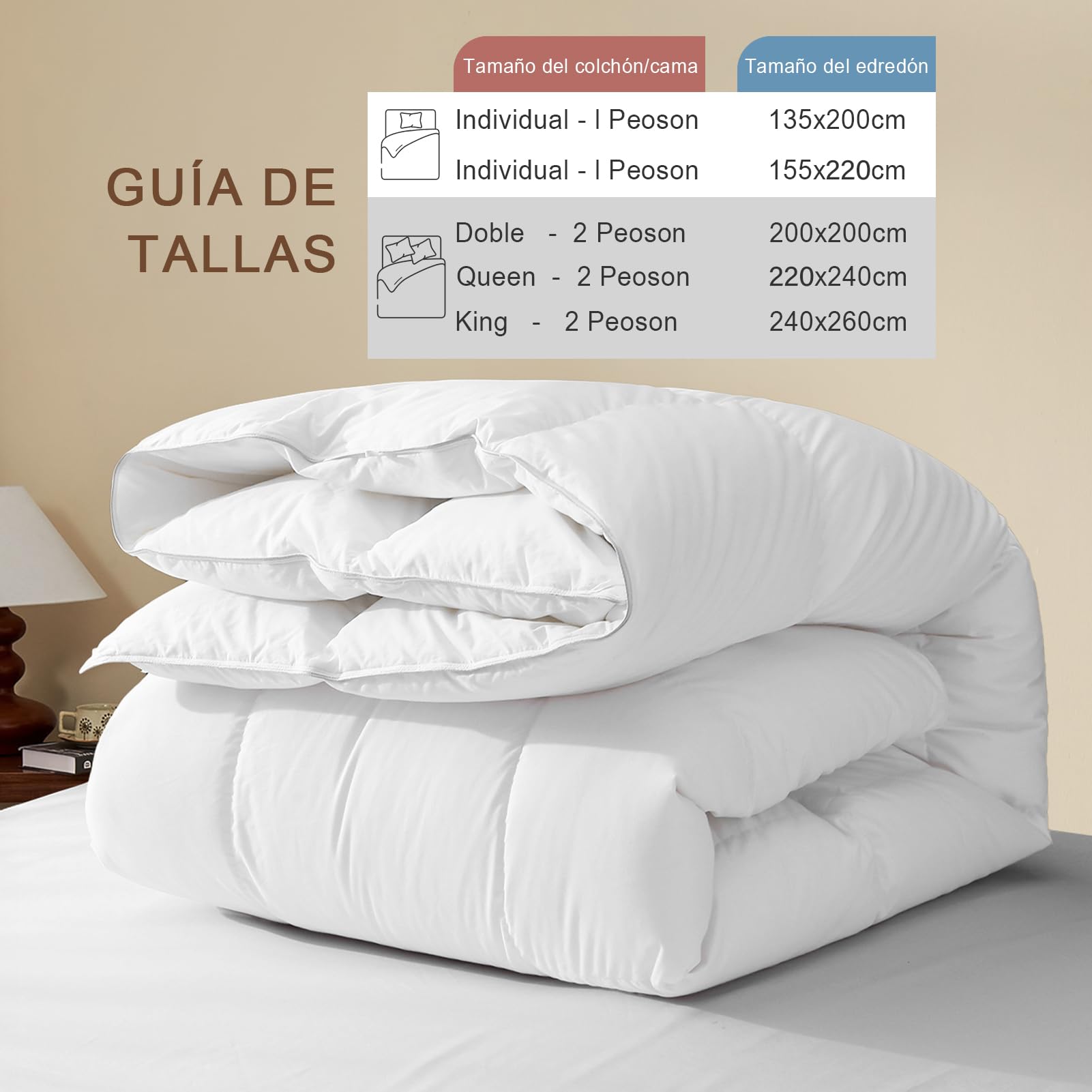 Edredón de Plumón Cama 150/135, 90% Plumon de Ganso y 10% Plumas, Algodón Egipcio Ultra Silencioso, 4 Estaciones Extra Cálido Edredon, Relleno Nordico Pluma 220x240, Down Feather Duvet 240x220